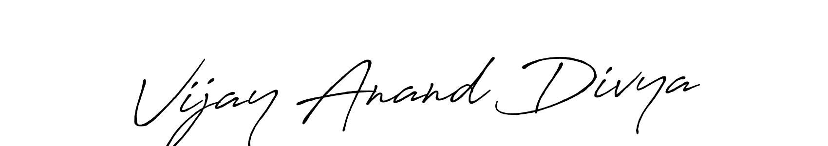 Also we have Vijay Anand Divya name is the best signature style. Create professional handwritten signature collection using Antro_Vectra_Bolder autograph style. Vijay Anand Divya signature style 7 images and pictures png