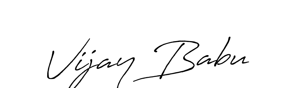 Use a signature maker to create a handwritten signature online. With this signature software, you can design (Antro_Vectra_Bolder) your own signature for name Vijay Babu. Vijay Babu signature style 7 images and pictures png