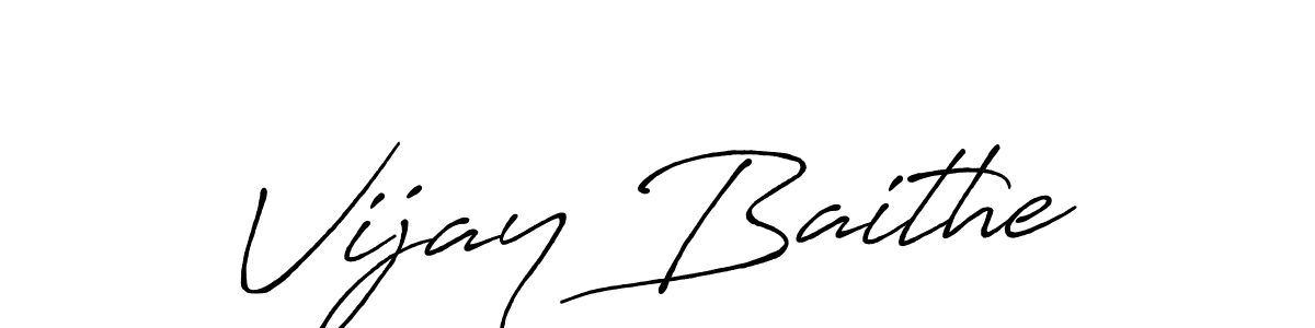 Make a beautiful signature design for name Vijay Baithe. With this signature (Antro_Vectra_Bolder) style, you can create a handwritten signature for free. Vijay Baithe signature style 7 images and pictures png