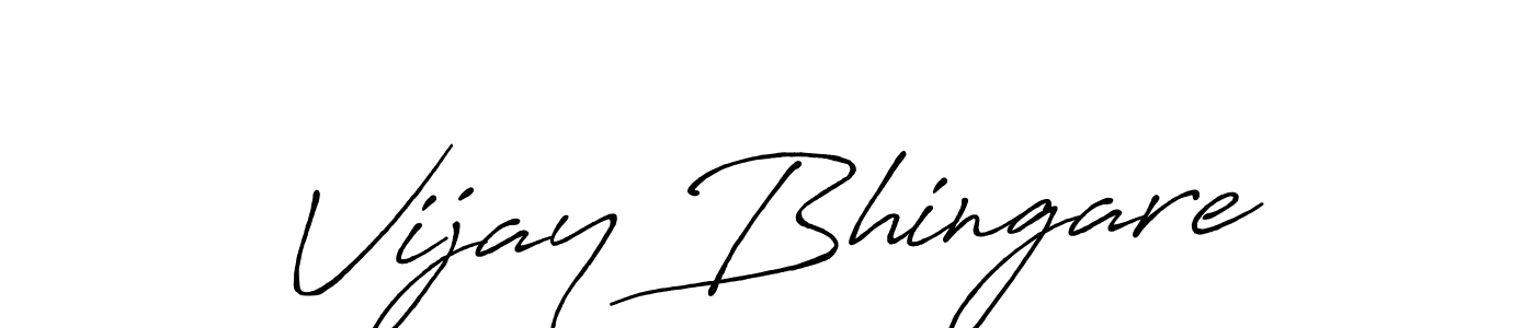 How to make Vijay Bhingare name signature. Use Antro_Vectra_Bolder style for creating short signs online. This is the latest handwritten sign. Vijay Bhingare signature style 7 images and pictures png