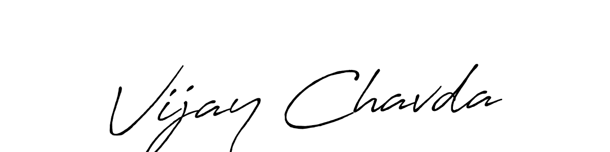 Make a beautiful signature design for name Vijay Chavda. With this signature (Antro_Vectra_Bolder) style, you can create a handwritten signature for free. Vijay Chavda signature style 7 images and pictures png