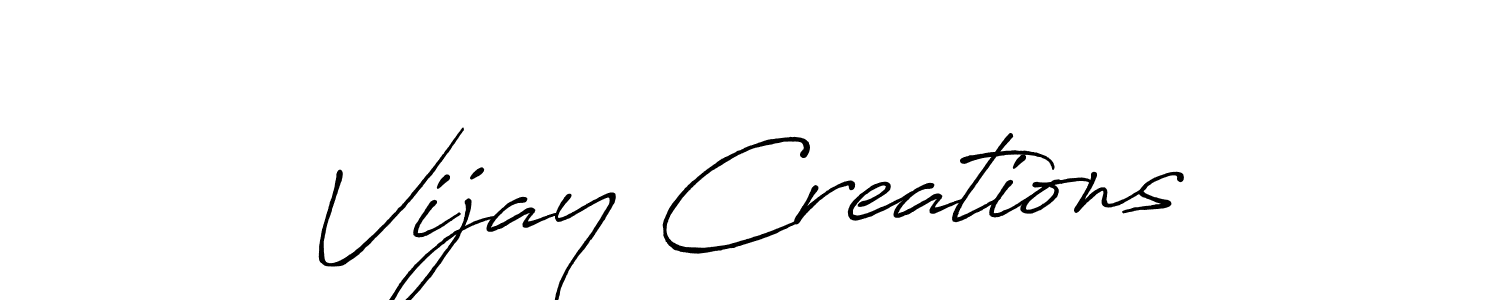 How to make Vijay Creations signature? Antro_Vectra_Bolder is a professional autograph style. Create handwritten signature for Vijay Creations name. Vijay Creations signature style 7 images and pictures png