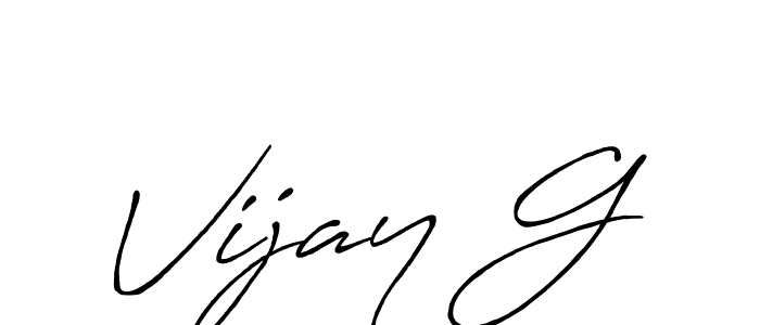 Design your own signature with our free online signature maker. With this signature software, you can create a handwritten (Antro_Vectra_Bolder) signature for name Vijay G. Vijay G signature style 7 images and pictures png