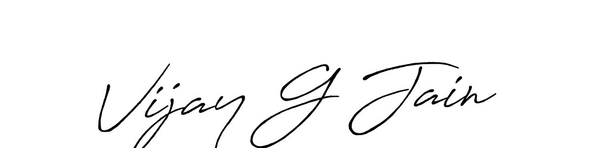 Make a beautiful signature design for name Vijay G Jain. With this signature (Antro_Vectra_Bolder) style, you can create a handwritten signature for free. Vijay G Jain signature style 7 images and pictures png