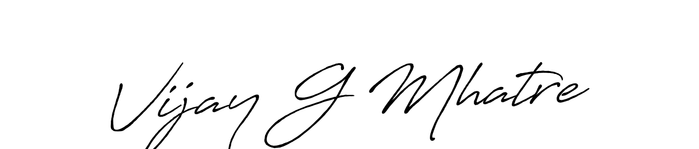 Antro_Vectra_Bolder is a professional signature style that is perfect for those who want to add a touch of class to their signature. It is also a great choice for those who want to make their signature more unique. Get Vijay G Mhatre name to fancy signature for free. Vijay G Mhatre signature style 7 images and pictures png