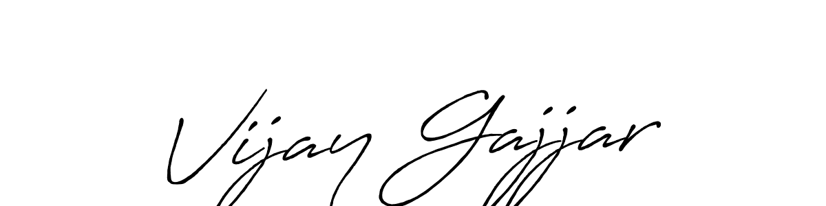 How to make Vijay Gajjar name signature. Use Antro_Vectra_Bolder style for creating short signs online. This is the latest handwritten sign. Vijay Gajjar signature style 7 images and pictures png