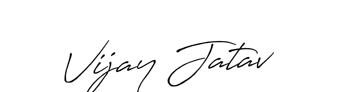 How to make Vijay Jatav name signature. Use Antro_Vectra_Bolder style for creating short signs online. This is the latest handwritten sign. Vijay Jatav signature style 7 images and pictures png