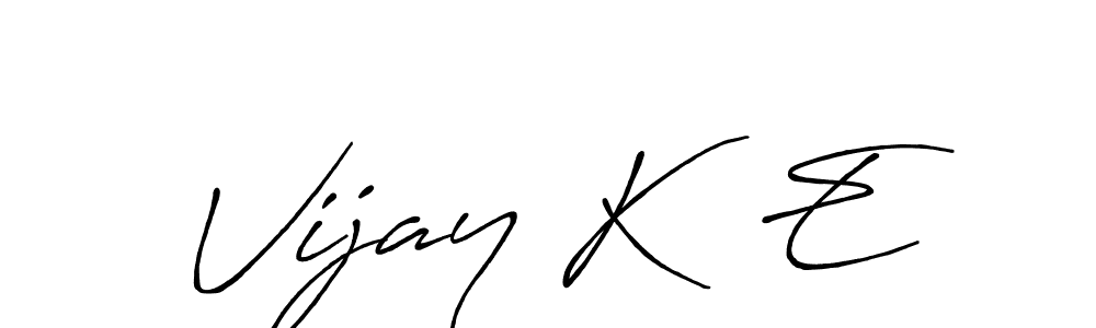 Antro_Vectra_Bolder is a professional signature style that is perfect for those who want to add a touch of class to their signature. It is also a great choice for those who want to make their signature more unique. Get Vijay K  E name to fancy signature for free. Vijay K  E signature style 7 images and pictures png