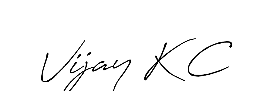 How to make Vijay K C name signature. Use Antro_Vectra_Bolder style for creating short signs online. This is the latest handwritten sign. Vijay K C signature style 7 images and pictures png