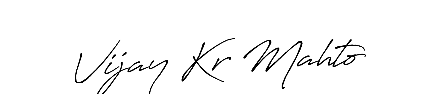 You should practise on your own different ways (Antro_Vectra_Bolder) to write your name (Vijay Kr Mahto) in signature. don't let someone else do it for you. Vijay Kr Mahto signature style 7 images and pictures png