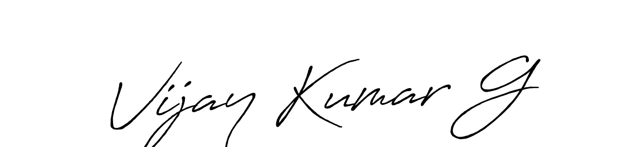 Also we have Vijay Kumar G name is the best signature style. Create professional handwritten signature collection using Antro_Vectra_Bolder autograph style. Vijay Kumar G signature style 7 images and pictures png
