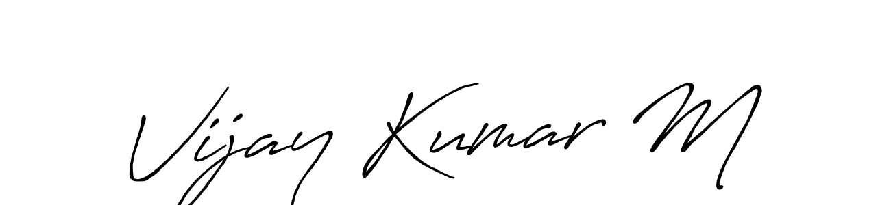 Also we have Vijay Kumar M name is the best signature style. Create professional handwritten signature collection using Antro_Vectra_Bolder autograph style. Vijay Kumar M signature style 7 images and pictures png