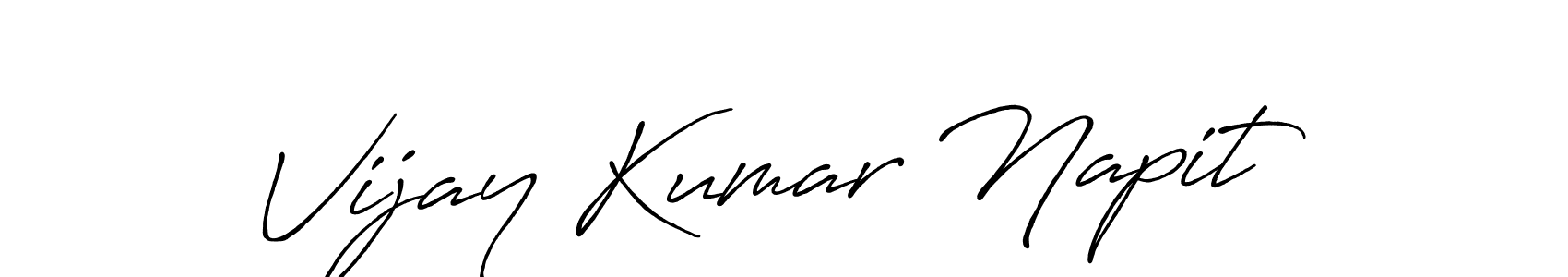 Use a signature maker to create a handwritten signature online. With this signature software, you can design (Antro_Vectra_Bolder) your own signature for name Vijay Kumar Napit. Vijay Kumar Napit signature style 7 images and pictures png