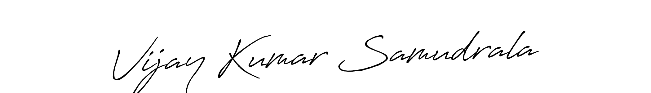 Make a beautiful signature design for name Vijay Kumar Samudrala. With this signature (Antro_Vectra_Bolder) style, you can create a handwritten signature for free. Vijay Kumar Samudrala signature style 7 images and pictures png