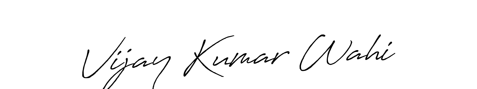 How to make Vijay Kumar Wahi name signature. Use Antro_Vectra_Bolder style for creating short signs online. This is the latest handwritten sign. Vijay Kumar Wahi signature style 7 images and pictures png