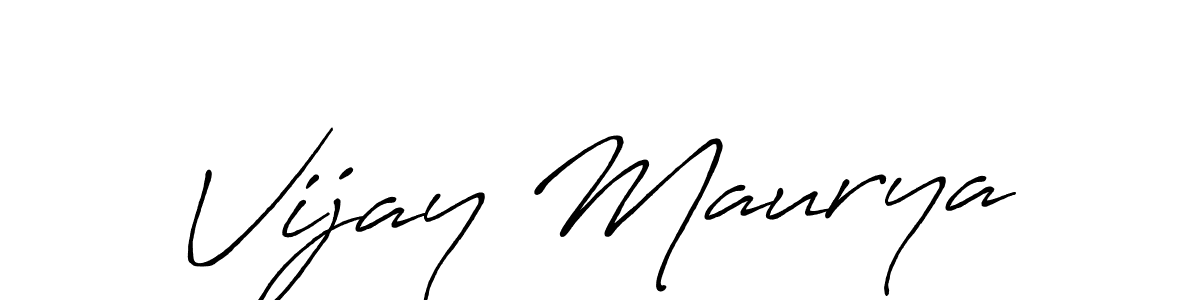 Create a beautiful signature design for name Vijay Maurya. With this signature (Antro_Vectra_Bolder) fonts, you can make a handwritten signature for free. Vijay Maurya signature style 7 images and pictures png