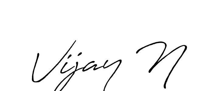 Create a beautiful signature design for name Vijay N. With this signature (Antro_Vectra_Bolder) fonts, you can make a handwritten signature for free. Vijay N signature style 7 images and pictures png