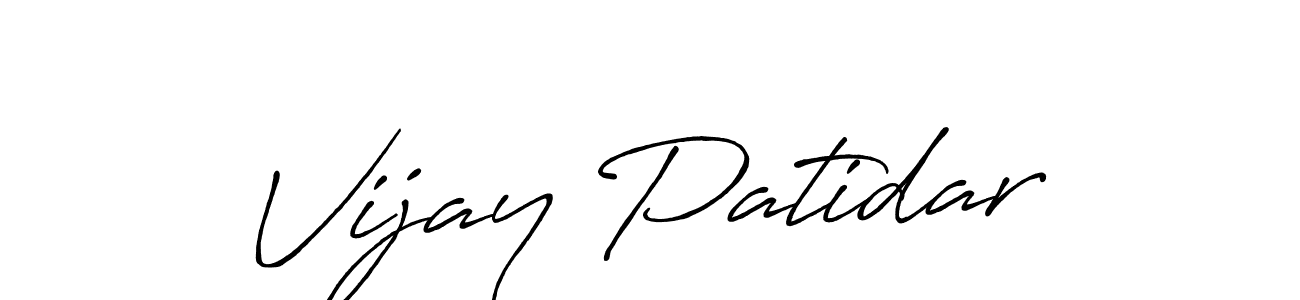 The best way (Antro_Vectra_Bolder) to make a short signature is to pick only two or three words in your name. The name Vijay Patidar include a total of six letters. For converting this name. Vijay Patidar signature style 7 images and pictures png