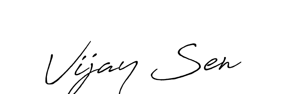 Also You can easily find your signature by using the search form. We will create Vijay Sen name handwritten signature images for you free of cost using Antro_Vectra_Bolder sign style. Vijay Sen signature style 7 images and pictures png