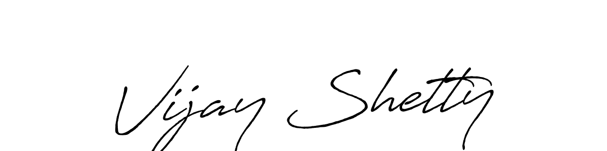Create a beautiful signature design for name Vijay Shetty. With this signature (Antro_Vectra_Bolder) fonts, you can make a handwritten signature for free. Vijay Shetty signature style 7 images and pictures png