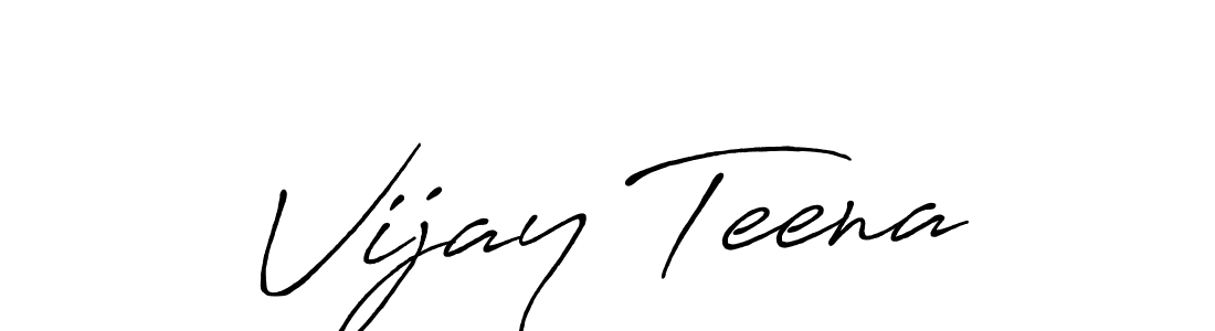 Vijay Teena stylish signature style. Best Handwritten Sign (Antro_Vectra_Bolder) for my name. Handwritten Signature Collection Ideas for my name Vijay Teena. Vijay Teena signature style 7 images and pictures png