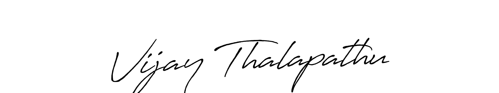 Create a beautiful signature design for name Vijay Thalapathu. With this signature (Antro_Vectra_Bolder) fonts, you can make a handwritten signature for free. Vijay Thalapathu signature style 7 images and pictures png