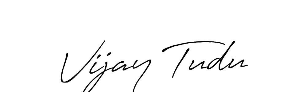 How to make Vijay Tudu name signature. Use Antro_Vectra_Bolder style for creating short signs online. This is the latest handwritten sign. Vijay Tudu signature style 7 images and pictures png