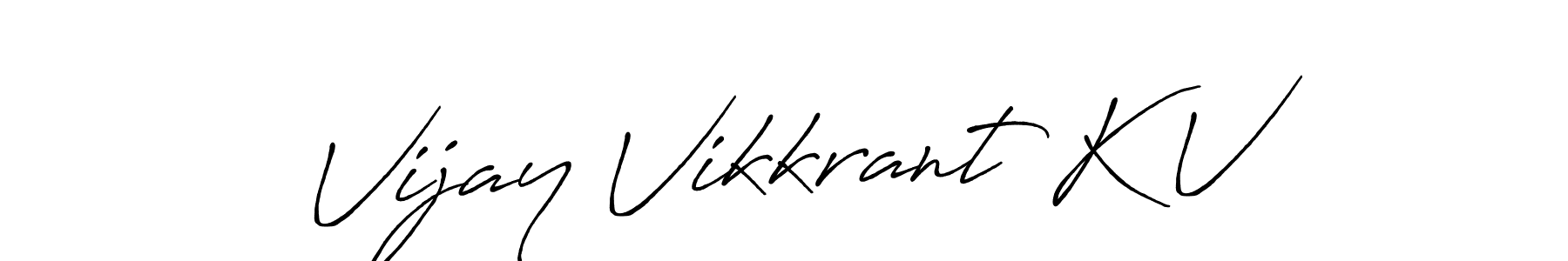 Create a beautiful signature design for name Vijay Vikkrant K V. With this signature (Antro_Vectra_Bolder) fonts, you can make a handwritten signature for free. Vijay Vikkrant K V signature style 7 images and pictures png