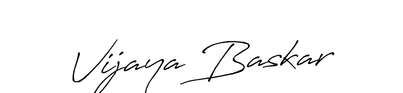 Create a beautiful signature design for name Vijaya Baskar. With this signature (Antro_Vectra_Bolder) fonts, you can make a handwritten signature for free. Vijaya Baskar signature style 7 images and pictures png