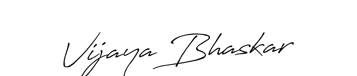 Create a beautiful signature design for name Vijaya Bhaskar. With this signature (Antro_Vectra_Bolder) fonts, you can make a handwritten signature for free. Vijaya Bhaskar signature style 7 images and pictures png