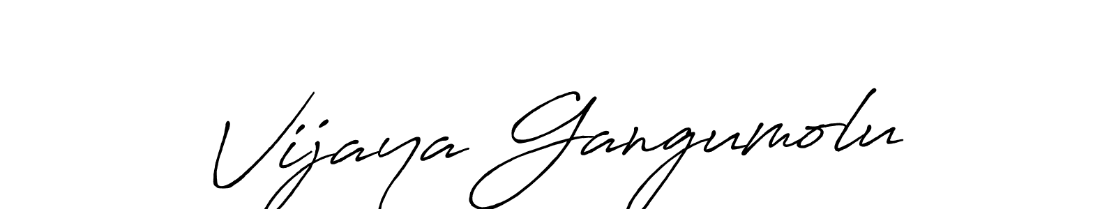 Also we have Vijaya Gangumolu name is the best signature style. Create professional handwritten signature collection using Antro_Vectra_Bolder autograph style. Vijaya Gangumolu signature style 7 images and pictures png