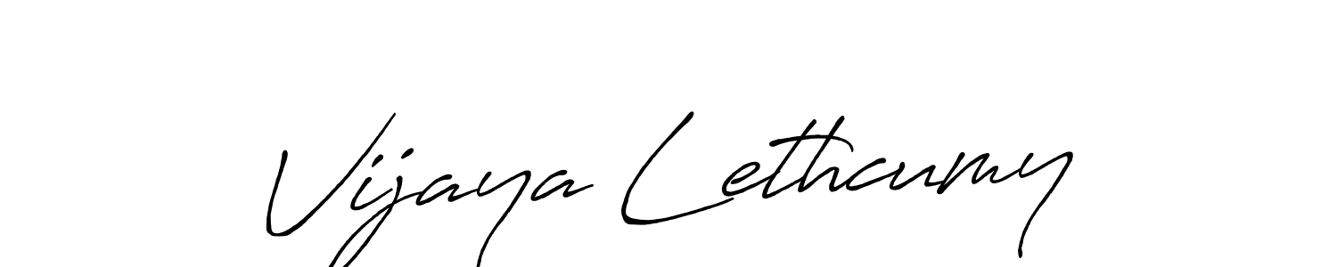 How to make Vijaya Lethcumy name signature. Use Antro_Vectra_Bolder style for creating short signs online. This is the latest handwritten sign. Vijaya Lethcumy signature style 7 images and pictures png