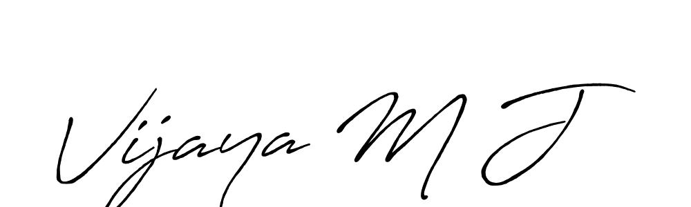 It looks lik you need a new signature style for name Vijaya M J. Design unique handwritten (Antro_Vectra_Bolder) signature with our free signature maker in just a few clicks. Vijaya M J signature style 7 images and pictures png