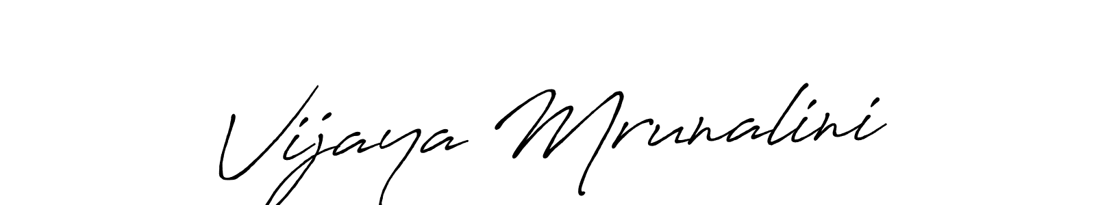 Antro_Vectra_Bolder is a professional signature style that is perfect for those who want to add a touch of class to their signature. It is also a great choice for those who want to make their signature more unique. Get Vijaya Mrunalini name to fancy signature for free. Vijaya Mrunalini signature style 7 images and pictures png