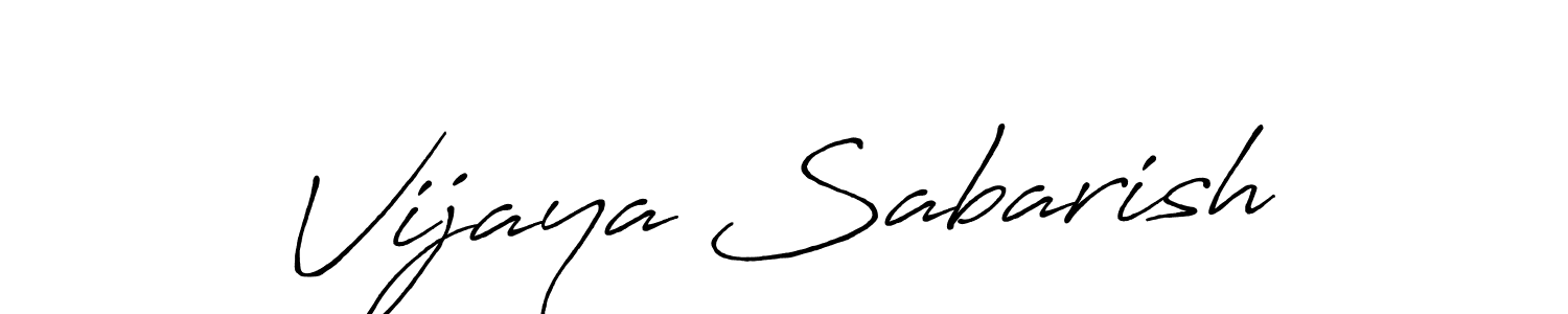 Also we have Vijaya Sabarish name is the best signature style. Create professional handwritten signature collection using Antro_Vectra_Bolder autograph style. Vijaya Sabarish signature style 7 images and pictures png