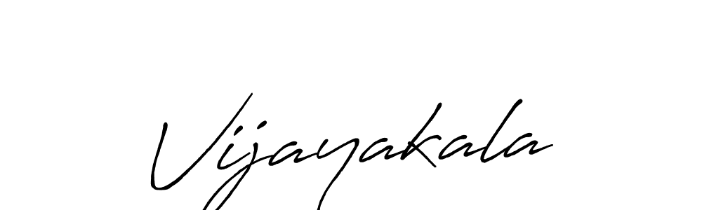 Make a beautiful signature design for name Vijayakala. With this signature (Antro_Vectra_Bolder) style, you can create a handwritten signature for free. Vijayakala signature style 7 images and pictures png