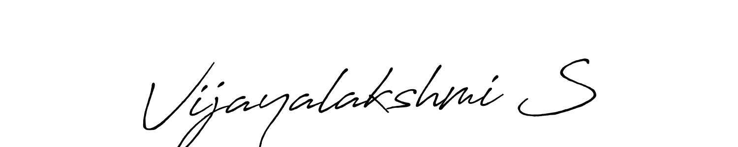 How to make Vijayalakshmi S name signature. Use Antro_Vectra_Bolder style for creating short signs online. This is the latest handwritten sign. Vijayalakshmi S signature style 7 images and pictures png