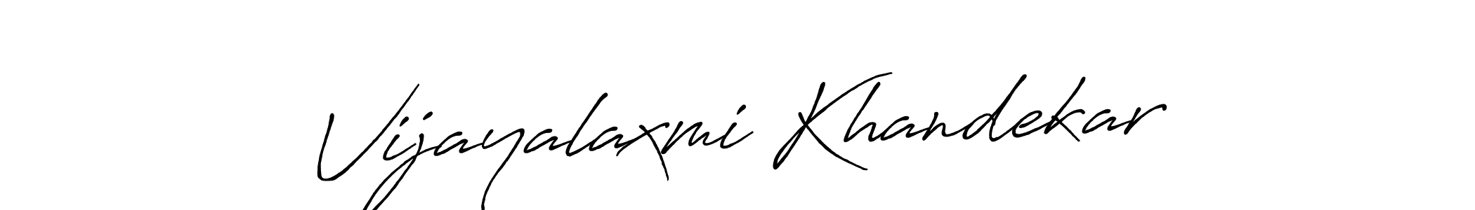 Design your own signature with our free online signature maker. With this signature software, you can create a handwritten (Antro_Vectra_Bolder) signature for name Vijayalaxmi Khandekar. Vijayalaxmi Khandekar signature style 7 images and pictures png
