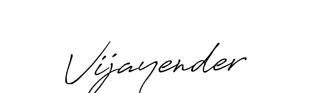 Make a beautiful signature design for name Vijayender. With this signature (Antro_Vectra_Bolder) style, you can create a handwritten signature for free. Vijayender signature style 7 images and pictures png