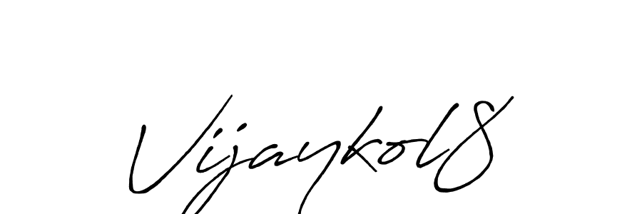 How to make Vijaykol8 name signature. Use Antro_Vectra_Bolder style for creating short signs online. This is the latest handwritten sign. Vijaykol8 signature style 7 images and pictures png