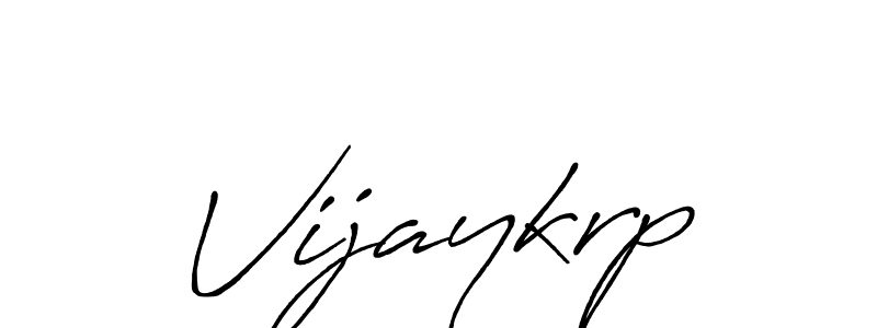 Make a beautiful signature design for name Vijaykrp. With this signature (Antro_Vectra_Bolder) style, you can create a handwritten signature for free. Vijaykrp signature style 7 images and pictures png