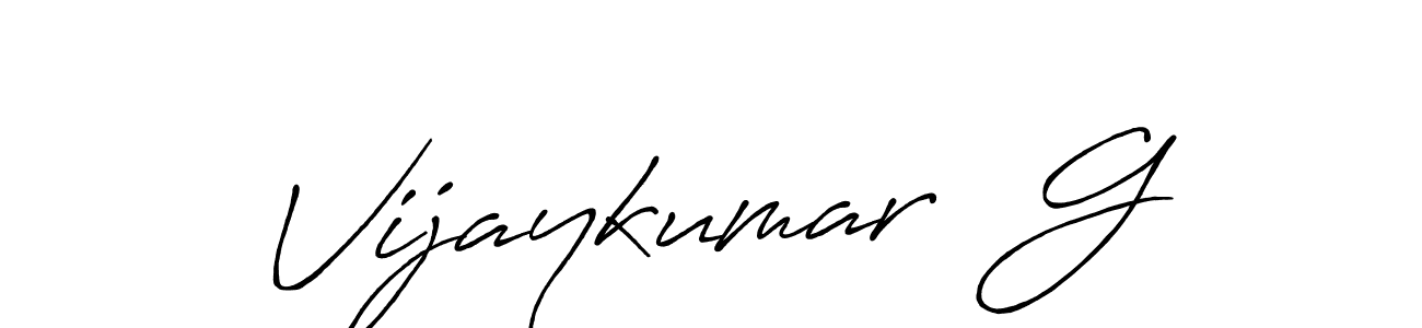 Vijaykumar  G stylish signature style. Best Handwritten Sign (Antro_Vectra_Bolder) for my name. Handwritten Signature Collection Ideas for my name Vijaykumar  G. Vijaykumar  G signature style 7 images and pictures png