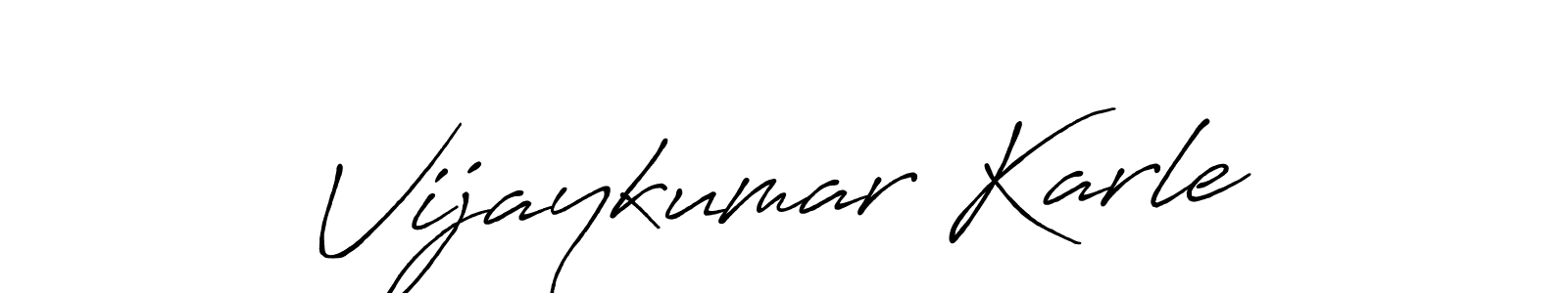 Create a beautiful signature design for name Vijaykumar Karle. With this signature (Antro_Vectra_Bolder) fonts, you can make a handwritten signature for free. Vijaykumar Karle signature style 7 images and pictures png