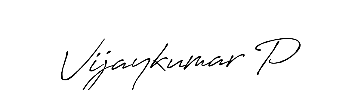 It looks lik you need a new signature style for name Vijaykumar P. Design unique handwritten (Antro_Vectra_Bolder) signature with our free signature maker in just a few clicks. Vijaykumar P signature style 7 images and pictures png