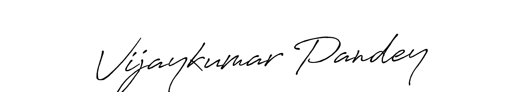 How to make Vijaykumar Pandey name signature. Use Antro_Vectra_Bolder style for creating short signs online. This is the latest handwritten sign. Vijaykumar Pandey signature style 7 images and pictures png