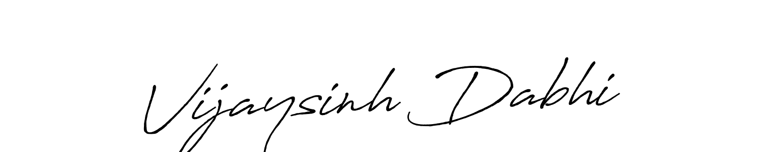 Make a beautiful signature design for name Vijaysinh Dabhi. With this signature (Antro_Vectra_Bolder) style, you can create a handwritten signature for free. Vijaysinh Dabhi signature style 7 images and pictures png