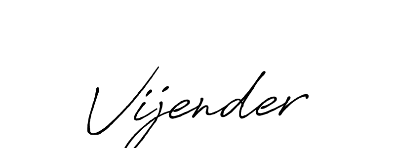 Also we have Vijender name is the best signature style. Create professional handwritten signature collection using Antro_Vectra_Bolder autograph style. Vijender signature style 7 images and pictures png