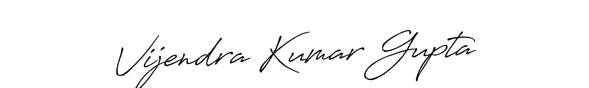 Create a beautiful signature design for name Vijendra Kumar Gupta. With this signature (Antro_Vectra_Bolder) fonts, you can make a handwritten signature for free. Vijendra Kumar Gupta signature style 7 images and pictures png