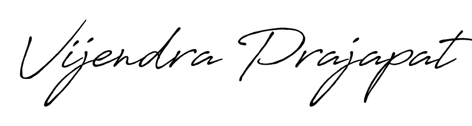 Design your own signature with our free online signature maker. With this signature software, you can create a handwritten (Antro_Vectra_Bolder) signature for name Vijendra Prajapat. Vijendra Prajapat signature style 7 images and pictures png