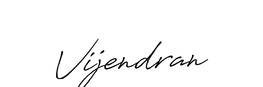 Use a signature maker to create a handwritten signature online. With this signature software, you can design (Antro_Vectra_Bolder) your own signature for name Vijendran. Vijendran signature style 7 images and pictures png